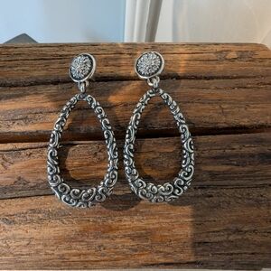 Elegant Brighton "Cher" Silver Teardrop Earrings